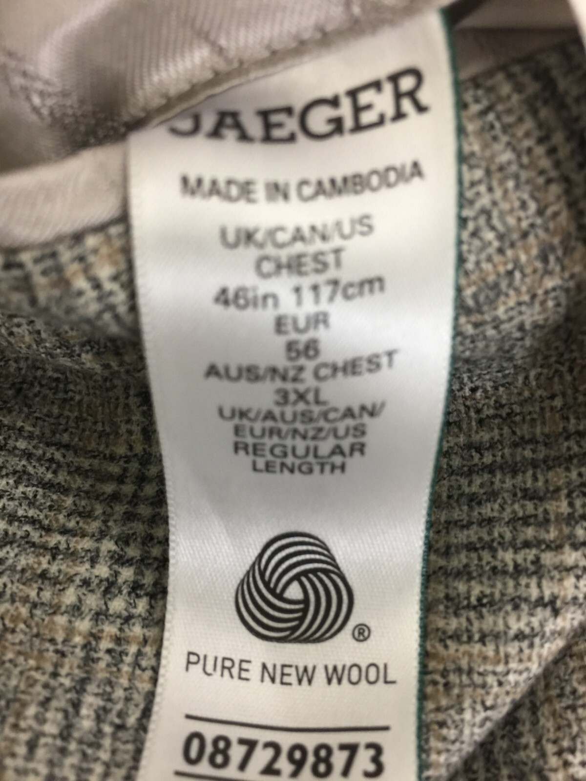 Jaeger Men's Jacket Size 46" Grey Check Wool Single Breasted Tailored Fit New F1 image 10