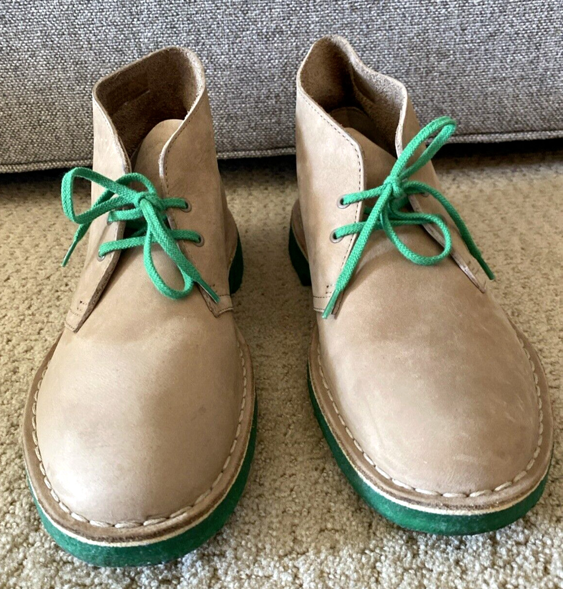 Clarks DESERT Boots SAND COMBI GREEN GB 8.5 US 9 Rare
