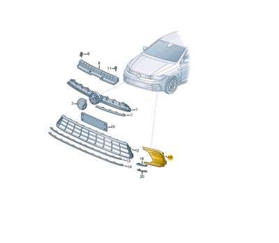 VOLKSWAGEN POLO AW Front Right Bumper Cover Part Trim 
