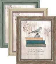 3Pck 9x12" Mix Color Picture Frames Farmhouse Rustic Vintage Distressed Wood