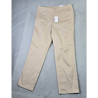 Croft & Barrow Effortless Stretch Pants Women's 14 Reg Beige Casual Career New