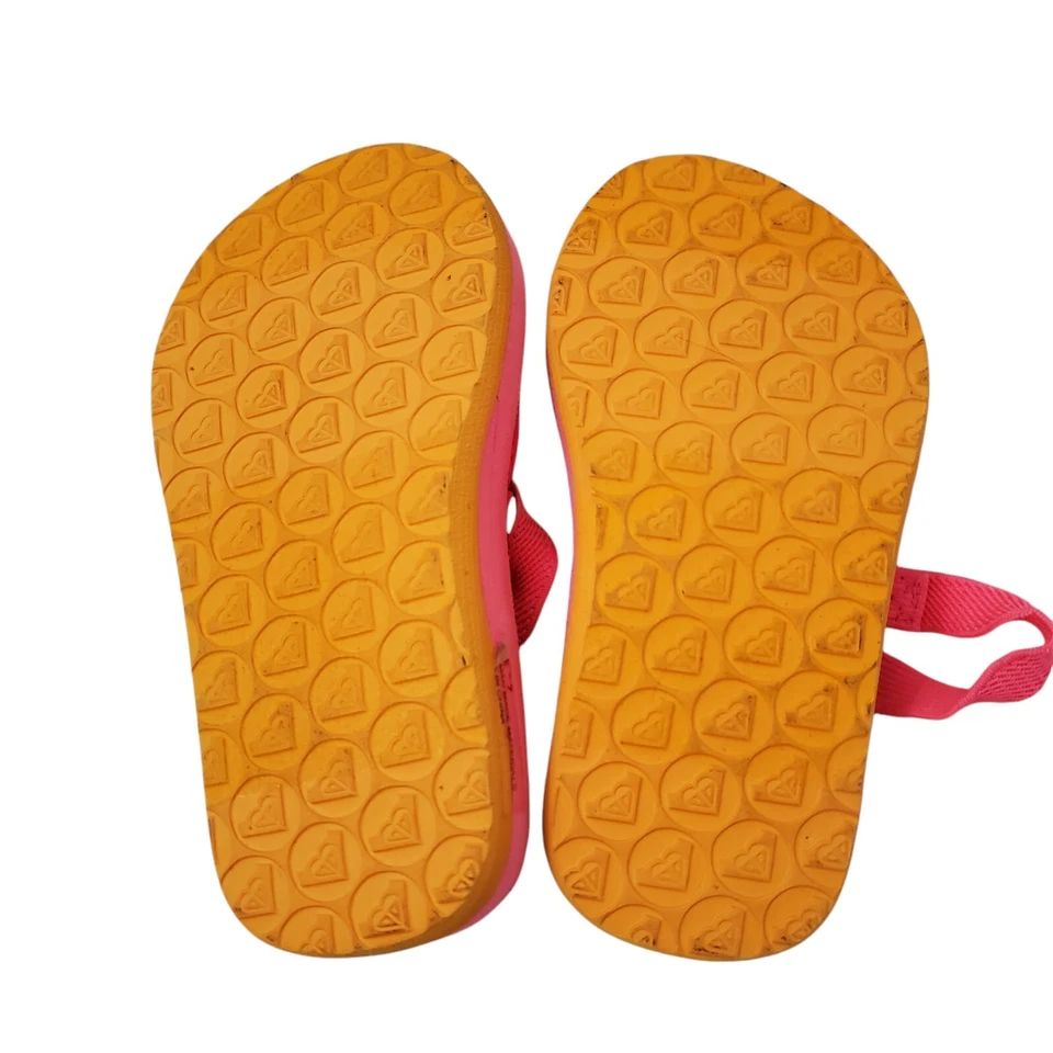 Chanclas Roxy Volcano para niños pequeños rosa talla niñas informales de goma playa Foto 4 de 4