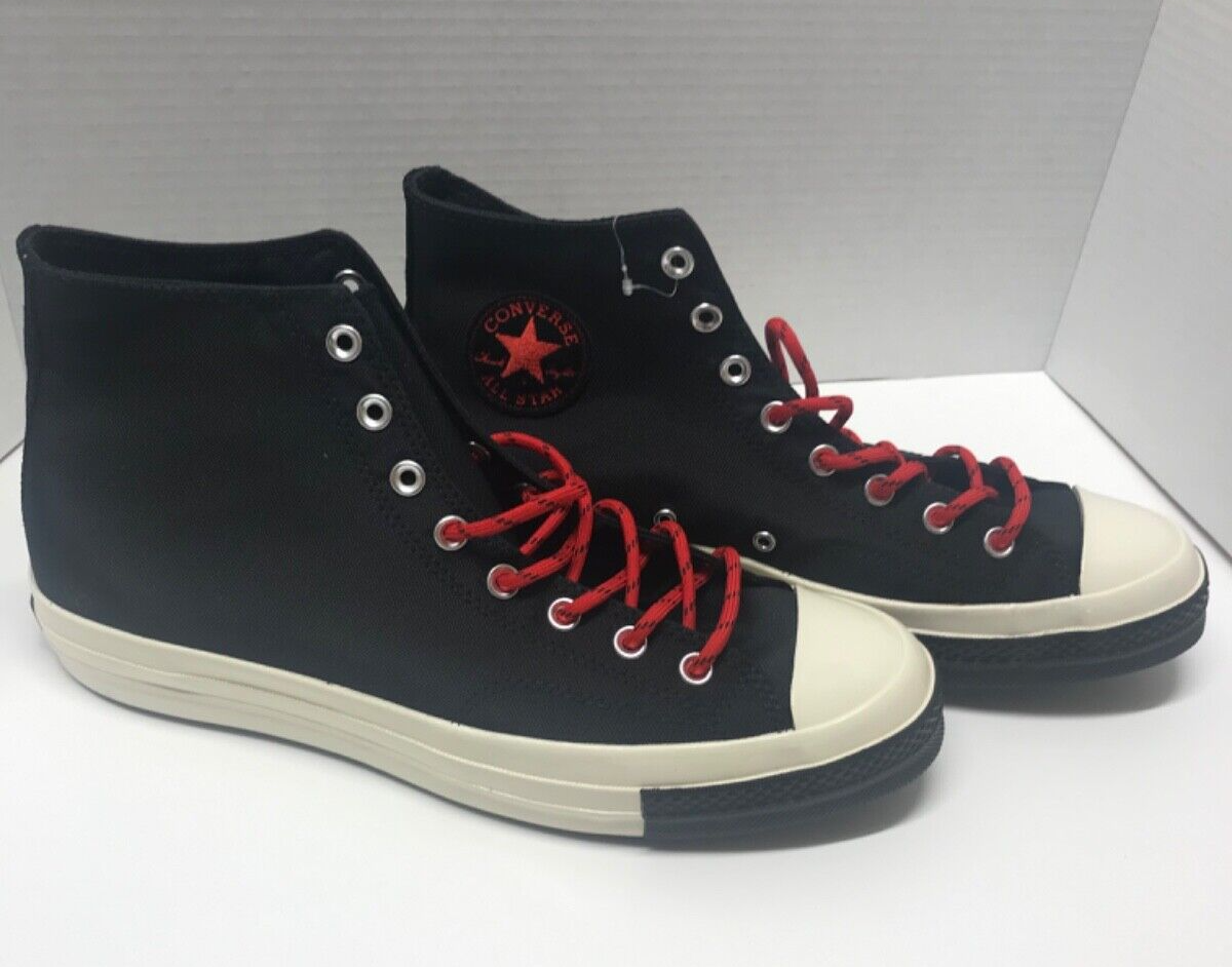 Converse Chuck Taylor 70 Hi Unisex Sneakers in Black Red - Men's 12/Women's 14 - Brand New-image