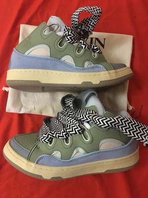 Lanvin Paris Curb Sneaker Pale Blue Leather Size EU 41 US 8 UK 7 Used Condition
