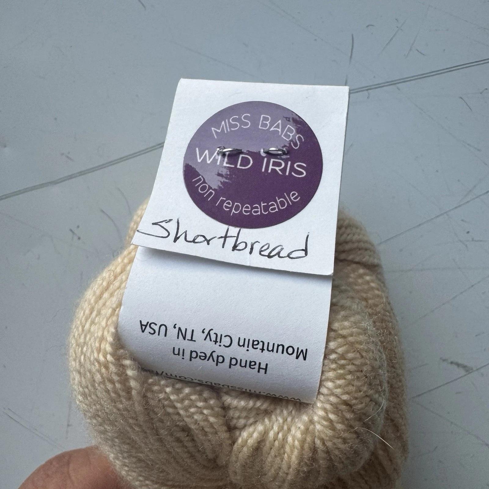 Miss Babs Avon Wild Iris Shortbread Hand Dyed Yarn 85% Merino 15% Silk Fingering image 5