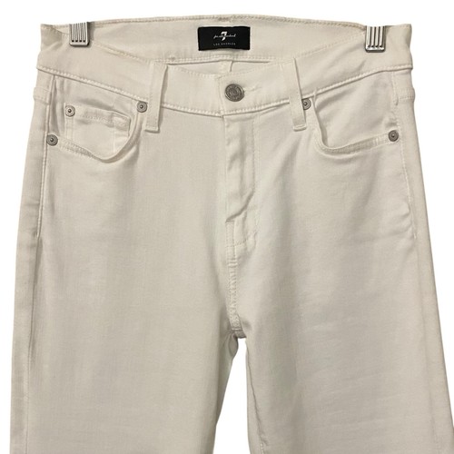7 For All Mankind maßgeschneiderte Dojo Jeans US 26 weiß 7 Logo Pocket Flare Denim - Bild 7 von 14