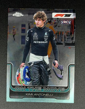 2025 Topps Chrome Formula 1 - F1 On The Move Kimi Antonelli Base #185 (RC)