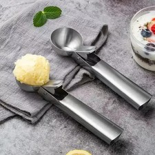 Large Stainless Steel Ice Cream Scoop with Trigger Heavy Duty Non-Stick UK