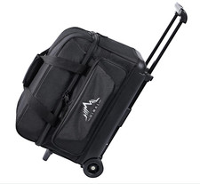 Double Roller 2 Ball Bowling Bag with Separate Shoe Compartment for Bowling Shoe