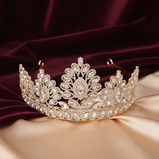 Bridal Crystal Crown Headband Alloy Half Tiara for Wedding Party Prom 1 Piece