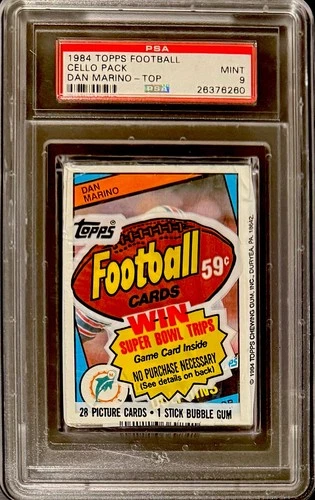 1984 Topps Football Cello Pack PSA 9 Dan Marino Rookie RC On Top Showing MINT