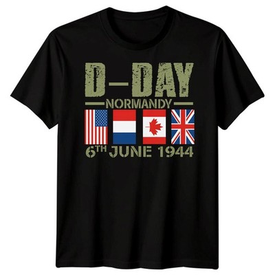 Family Normandy Flags D-Day T-Shirt Tee 1944 World War II Military History #DD