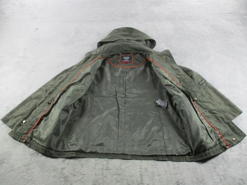 Chaqueta Vince Camuto Mujer XS Verde Camuflada Con Capucha Utilidad Anorak Abrigo Parka Foto 3 de 4