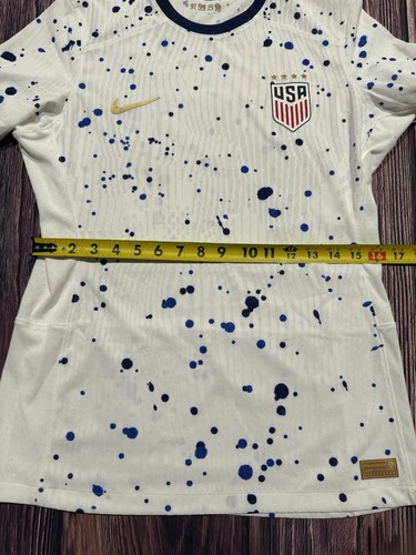 Women's Nike USWNT Medium Soccer White Paint Splatter Jersey DRI-FIT DR3861-101 - Picture 9 of 10
