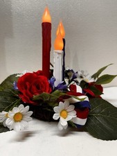 Decor Red, White, Blue Flickering Candles   T6
