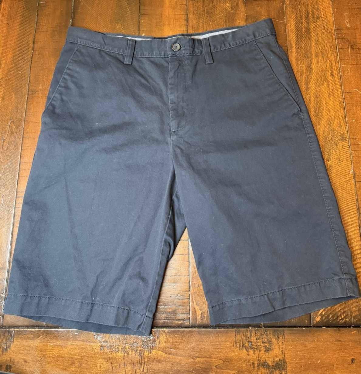 Banana Republic Men's Emerson Chino Shorts Blue Flat Front Casual Size 34