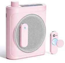 Voice Amplifier for Teachers with Dual Magnetic Wireless Lavalier Pink