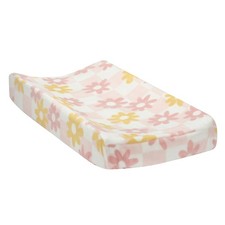 Lambs  Ivy Daisy Dreams Pink/White Checkered Soft Luxury Changing Pad Cover