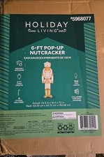 Holiday Living 6-ft White  Gold Black Pop-Up Nutcracker with Warm White LED NEW