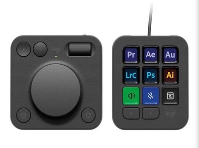 MX Creative Console with 9 LCD Keys, USB-C, Control Dial, 3-Month Adobe Membersh