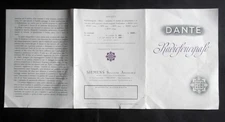 RADIOFONOGRAFO " DANTE " TELEFUNKEN  - leaflet pubblicitario d'epoca - radio