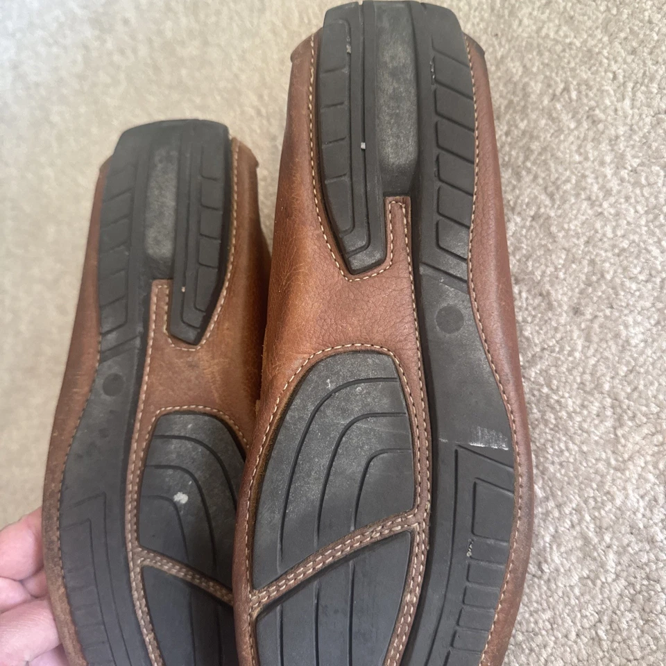 Johnson & Murphy Men’s 11M / Brown Tan Leather Driving Loafers Flex / See Pics! - Image 3 of 4