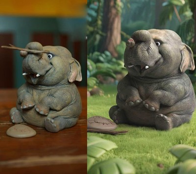 Nest Art Staring Marathon Asian Elephant Collectibles Animal Model Statue New