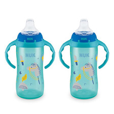 NUK Learner Cup, 10 Oz, 2 Pack, 8 Months    BPA Free, Spill Proof Sippy Cup