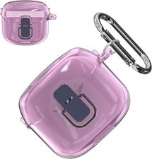 JBL Tune Flex Case Cover, Hard PC Clear Shell Protective Earbuds Case with Carab