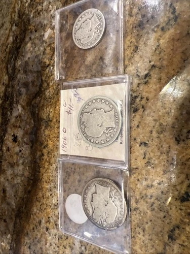 1906-O Barber Half Dollar, 1900 Barber Half Dollar, 1916-D Barber Quarter 90% AG