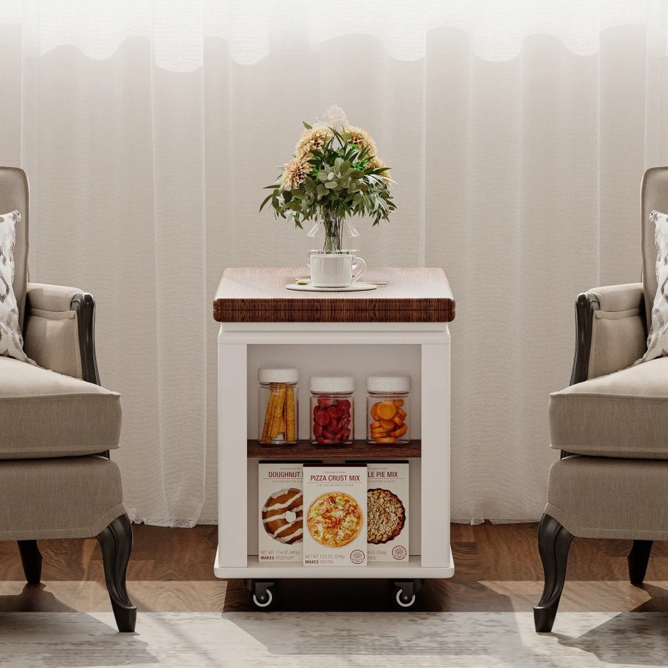 Mesa de centro/mesa auxiliar moderna multifunción de 27,6"" almacenamiento de varios niveles Foto 4 de 4