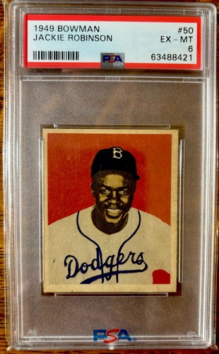 1949 Bowman #50 HOF Jackie Robinson PSA 6 Ex-Mint