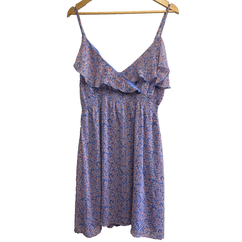 Jeanswest Dress Size 14 Purple Floral Sleeveless Babydoll Knee Length Lined