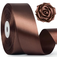 Mauproy Brown Satin Ribbon, 1-1/2 Inch, 50 Yards