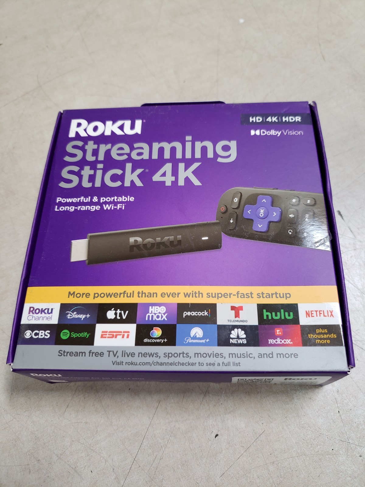 Roku Stick 4K HDR Streaming Device Voice Remote - Hulu / Netflix / Disney+