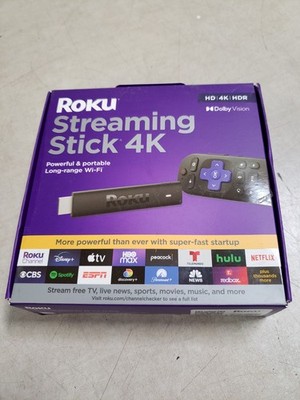 Roku Stick 4K HDR Streaming Device Voice Remote - Hulu / Netflix / Disney+