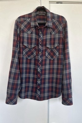 Chrome Hearts Double Patched Flannel Button Shirt Size L New with Receipt Men's