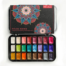 Japanese Pearlescent Watercolor 24-Color All-Purpose and Versatile Watercolor Pi