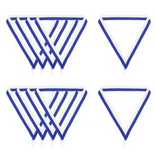 10 Pcs Polyester Striped Award Neck Ribbons with Snap Clips, Blue White