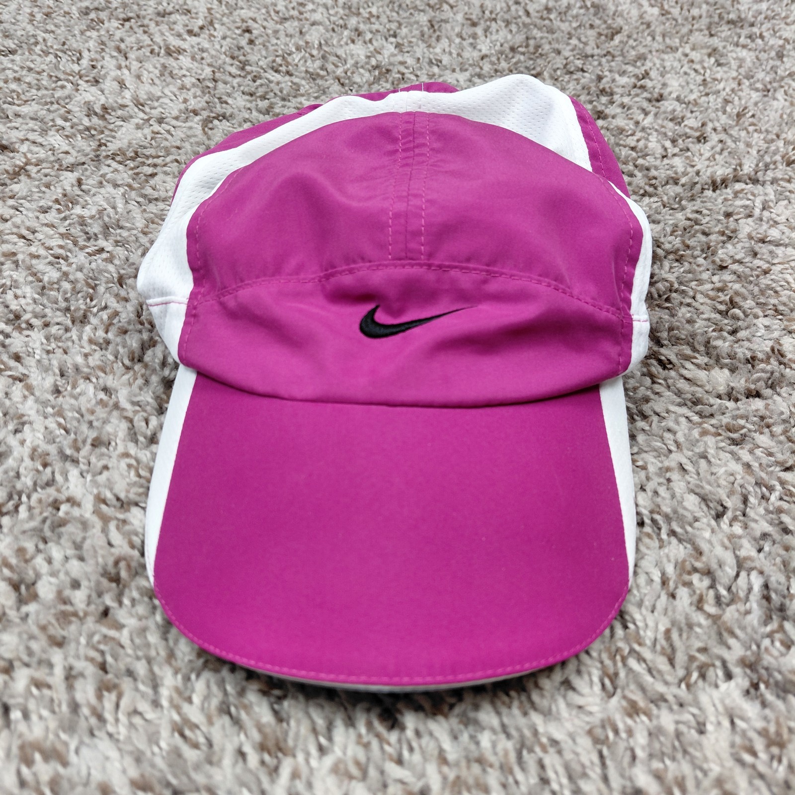 Vintage Nike Tailwind Hat Adult One Size Pink White Dri Fit 7 Panel Running Cap