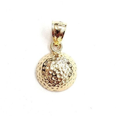 Neu 14k Gelbgold Golfball Anhänger Charm Sport fein Schmuck Geschenk Unisex 1,8g