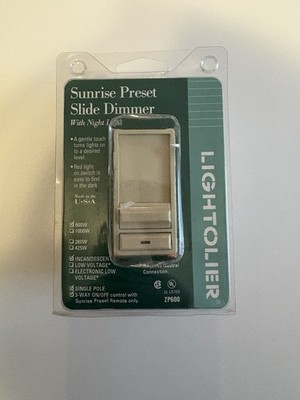 Lightolier Sunrise Preset Slide Dimmer ZP600-I-C  White Made In USA ZP600