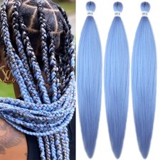 Sky Blue Braiding Hair Pre Stretched 26in Hypoallergenic Synthetic Fiber Braids