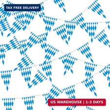 132 Feet Oktoberfest Pennant Banner Flag Oktoberfest Decorations Blue White Okt