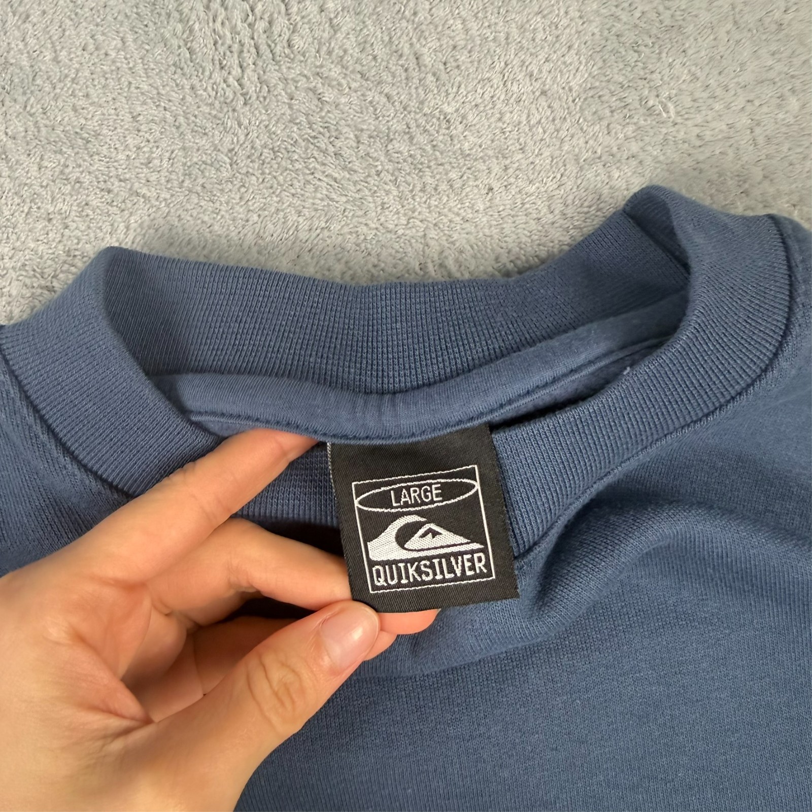 Vintage Quiksilver 2000's Y2K Surf Blue Red Spellout Oversized Large Sweatshirt image 5