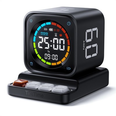 TK3 Pomodoro Timer Cube, Desk Productivity Timer with 5/10/30/60 Min Presets,...