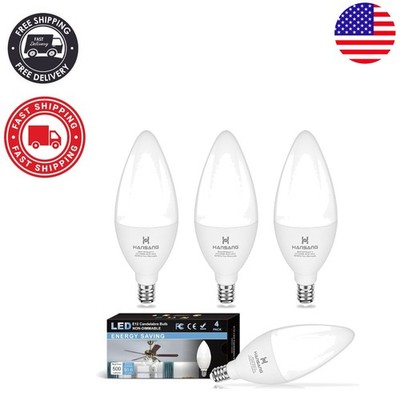 Flicker-Free 6000K E12 LED Light Bulbs - 4 Pack, Eye Protection & Long Lifespan