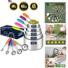 Stackable Multicolor Measuring Cups & Spoons Set – 10 Durable Kitchen Gadgets