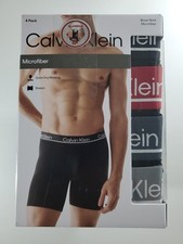 Calvin Klein Men  s Microfiber Stretch Boxer Briefs 4-Pack Size M Quick Dry