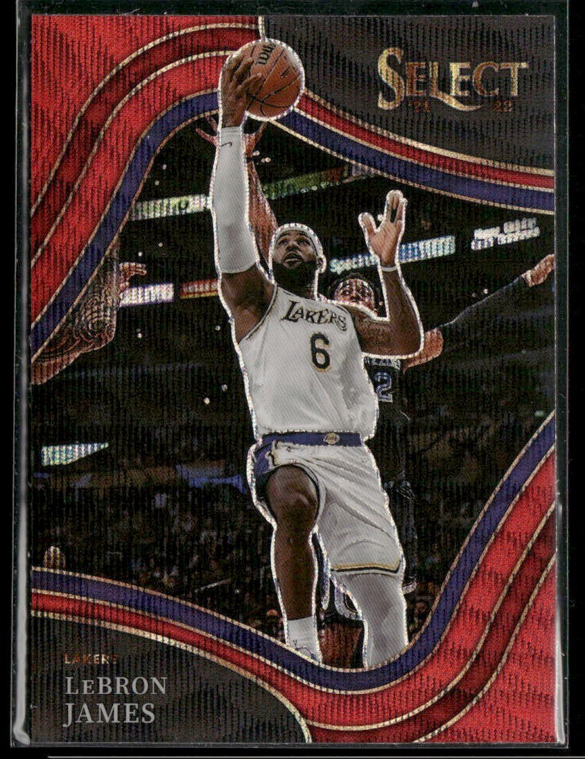 2021-22 Panini Select Basketball Courtside LeBron James Red Wave Prizm